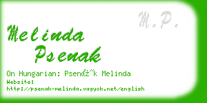 melinda psenak business card